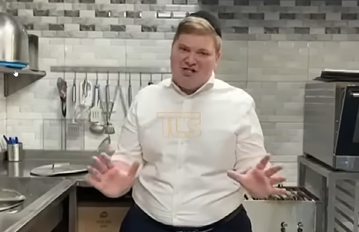 Trump impersonator advertising a Trump sushi roll at the Fishing Line