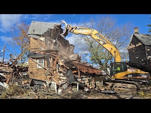 Another Job Done by P&E Demolition — Demolishing 3 Houses in Just Minutes on Rt 88 in Lakewood