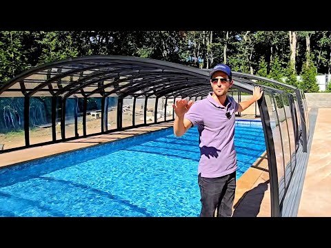 Enjoy Your Pool Year-round, Even in a Blizzard! See How Easily the Enclosure Opens and Closes